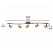 Pemberly Row 5-Light Track Fixture with Glass Shades in Black & Yellow