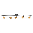Pemberly Row 5-Light Track Fixture with Glass Shades in Black & Yellow