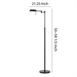 Pemberly Row 10W LED Floor Lamp with Swing Arm and Dimmer in Black