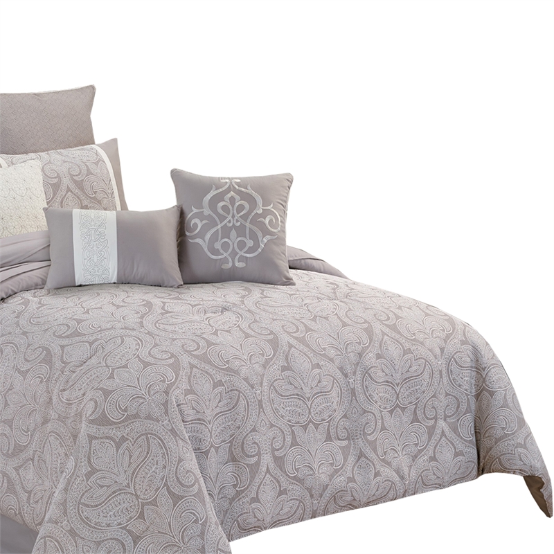 Pemberly Row 10-Piece King Comforter Set with Medallion Prints in White