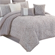 Pemberly Row 10-Piece King Comforter Set with Medallion Prints in White