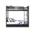 Pemberly Row Twin Over Twin Bunk Bed with 3 Drawers and Guardrails in Gray