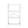 Pemberly Row Bookshelf with X-Shaped Bar and Frame in Chrome and White