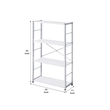 Pemberly Row Bookshelf with X-Shaped Bar and Frame in Chrome and White