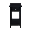 Pemberly Row Wood Accent Table with 1 Drawer and Bottom Shelf in Black