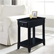 Pemberly Row Wood Accent Table with 1 Drawer and Bottom Shelf in Black