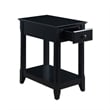 Pemberly Row Wood Accent Table with 1 Drawer and Bottom Shelf in Black