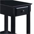 Pemberly Row Wood Accent Table with 1 Drawer and Bottom Shelf in Black