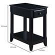 Pemberly Row Wood Accent Table with 1 Drawer and Bottom Shelf in Black
