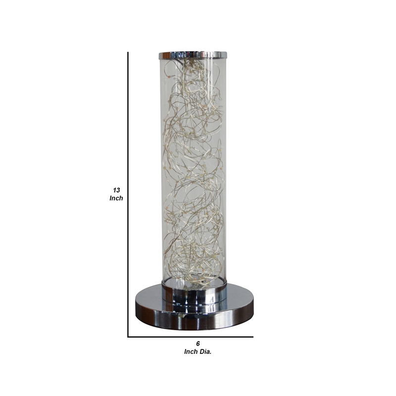 Pemberly Row Column Table Lamp with Multicolor LED 750 Lumen 8W in Clear