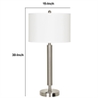 Pemberly Row 100W Table Lamp with Drum Shade and Outlet in White & Silver