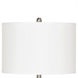 Pemberly Row 100W Table Lamp with Drum Shade and Outlet in White & Silver