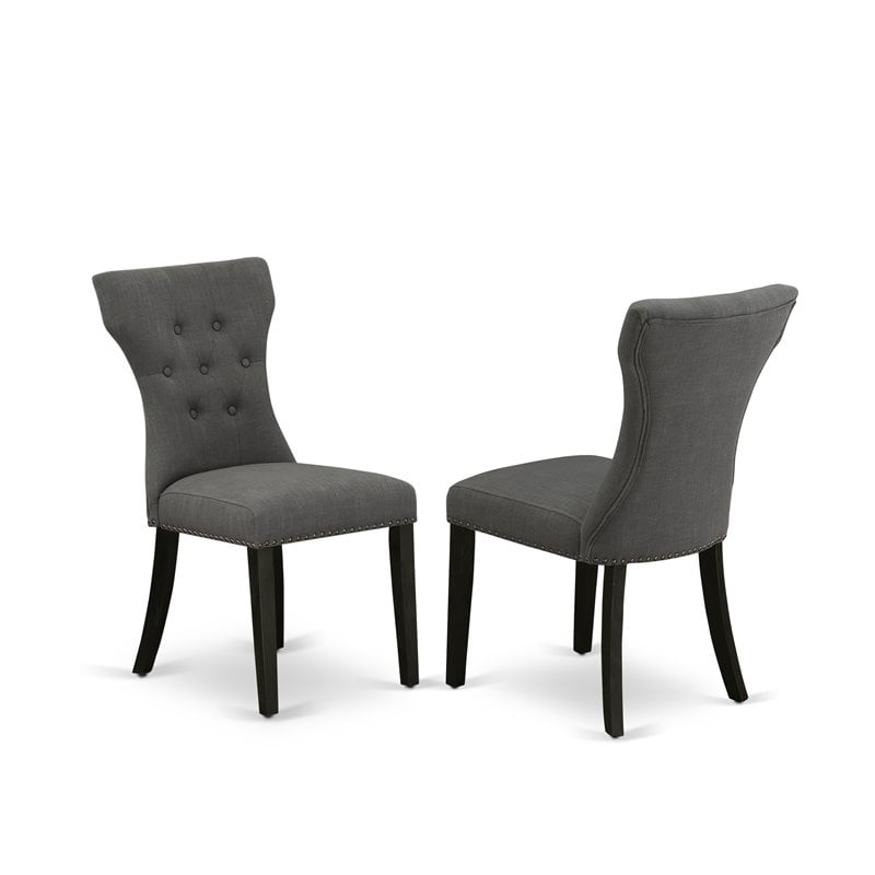 Pemberly Row 5-Piece Wood Dining Set in Black and Gotham Gray
