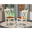 Pemberly Row Double X-Back Wood Dining Chairs in Cream/Cherry (Set of 2)