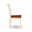Pemberly Row Double X-Back Wood Dining Chairs in Cream/Cherry (Set of 2)