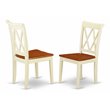 Pemberly Row Double X-Back Wood Dining Chairs in Cream/Cherry (Set of 2)