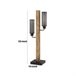Pemberly Row Dual Light Table Lamp with 2 Mesh Shades in Brown and Black