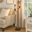 Pemberly Row Dual Light Table Lamp with 2 Mesh Shades in Brown and Black