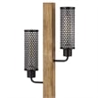 Pemberly Row Dual Light Table Lamp with 2 Mesh Shades in Brown and Black