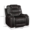 Pemberly Row Power Recliner with Stitching and Nailhead Trim in Black