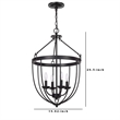 Pemberly Row 4-Light Chandelier with Metal Bird Cage and Chain in Black