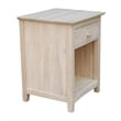 Pemberly Row Parawood 1-Drawer Nightstand with Open Shelf Unfinished