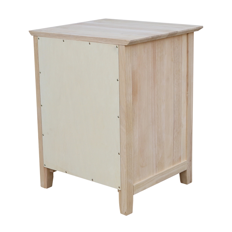 Pemberly Row Parawood 1-Drawer Nightstand with Open Shelf Unfinished