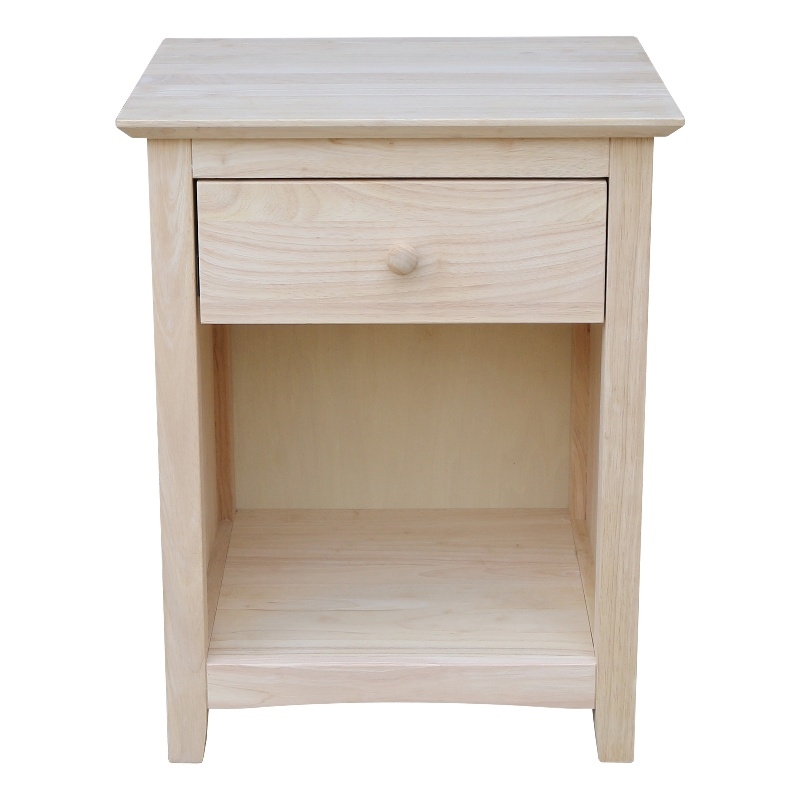 Pemberly Row Parawood 1-Drawer Nightstand with Open Shelf Unfinished