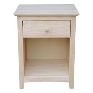 Pemberly Row Parawood 1-Drawer Nightstand with Open Shelf Unfinished
