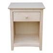 Pemberly Row Parawood 1-Drawer Nightstand with Open Shelf Unfinished