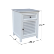 Pemberly Row Wood Nightstand with Drawer and Cabinet in Chalk and White