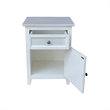 Pemberly Row Wood Nightstand with Drawer and Cabinet in Chalk and White
