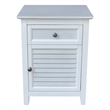 Pemberly Row Wood Nightstand with Drawer and Cabinet in Chalk and White