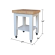 Pemberly Row Parawood Kitchen Island 24