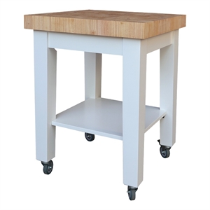 Pemberly Row Parawood Kitchen Island 24&quotW x 24&quotD x 33&quotH with 4 Casters