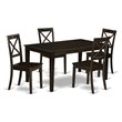 Pemberly Row 5-Piece Wood Dining Set with X-Back Chairs in Cappuccino
