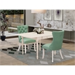 Pemberly Row 3-Piece Faux Leather Dining Set in Linen White/Willow Green