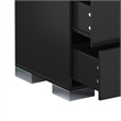 Pemberly Row Black 2-Drawer Nightstand with Metal Feet and Mirror Detail