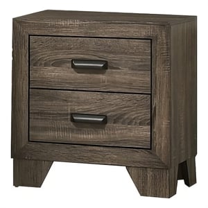 Pemberly Row 2-Drawer Nightstand with Handles and Bracket Legs in Brown
