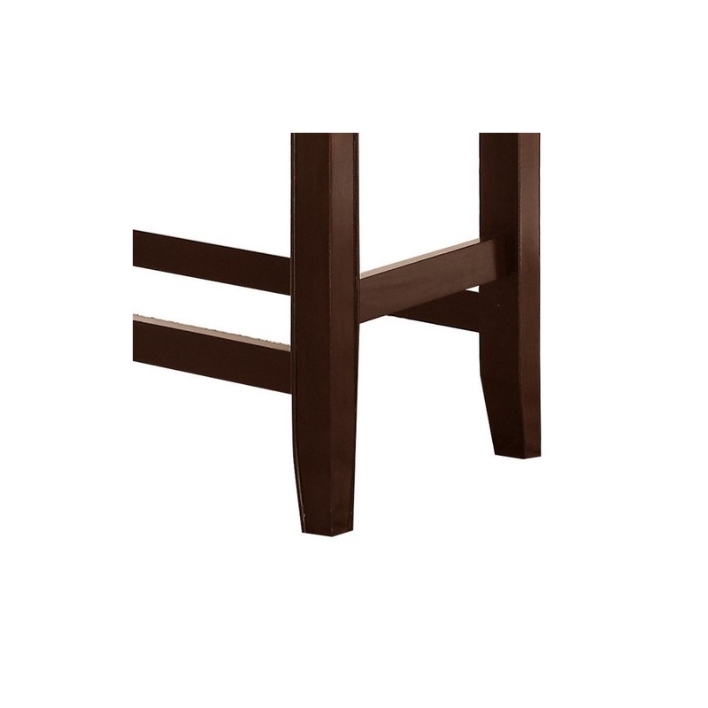 Pemberly Row Counter Height Bench with Leatherette Seat in Brown and Black