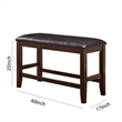 Pemberly Row Counter Height Bench with Leatherette Seat in Brown and Black