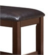 Pemberly Row Counter Height Bench with Leatherette Seat in Brown and Black