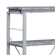 Pemberly Row Bookshelf with 4 Shelves and X Shape Frame in Silver and Gray