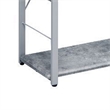 Pemberly Row Bookshelf with 4 Shelves and X Shape Frame in Silver and Gray
