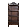 Pemberly Row Bookcase with 4 Shelves and Filigree Accents in Brown