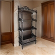 Pemberly Row Bookcase with 4 Shelves and Filigree Accents in Brown