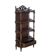 Pemberly Row Bookcase with 4 Shelves and Filigree Accents in Brown