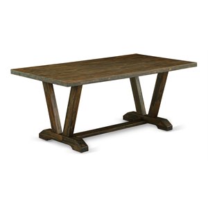 Pemberly Row Rectangle Dining Table in Distressed Jacobean Wood Finish