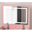 Pemberly Row Pink 3-in-1 Dressing Table Set with LED Mirror and Stool