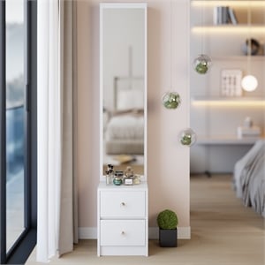 Pemberly Row Extra Large 48&quot Full Body Mirror and Jewelry Cabinet Organizer